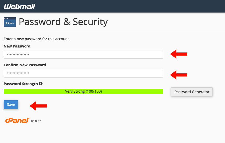 Cambiar la contraseña a tu correo de webmail